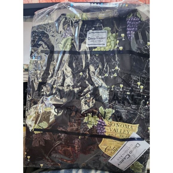 David Carey Size L Vintage Sonoma Valley Winery Map Print Button-Up Shirt 100% C - Picture 5 of 7